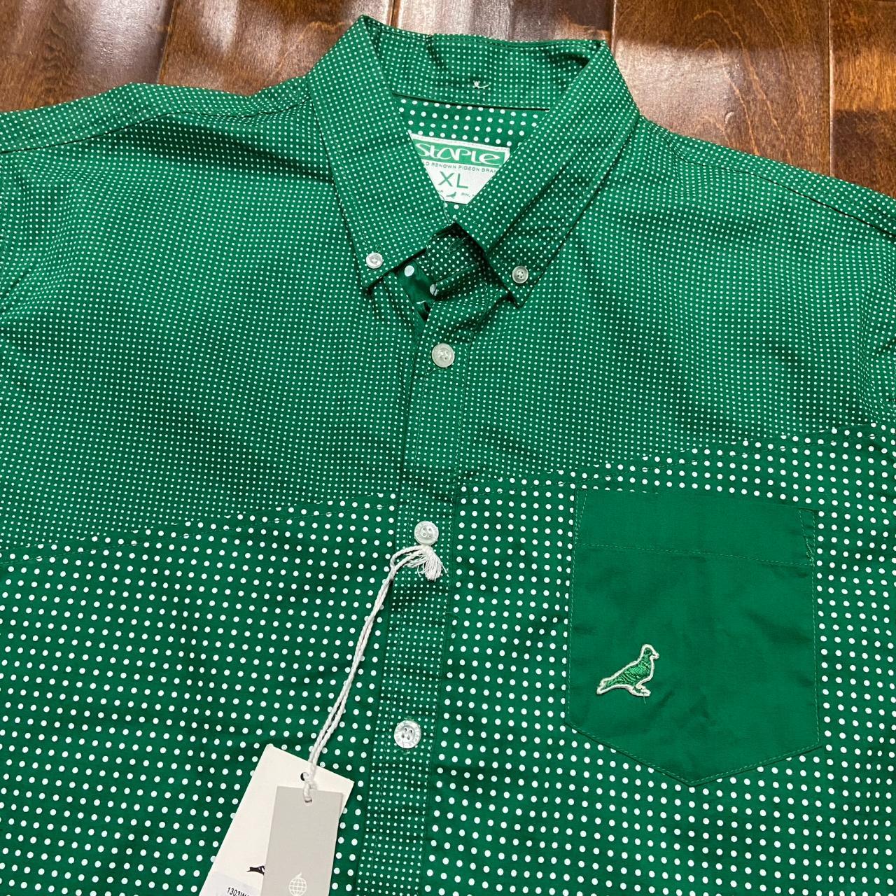 Staple The Label Men's Green and White Shirt Depop