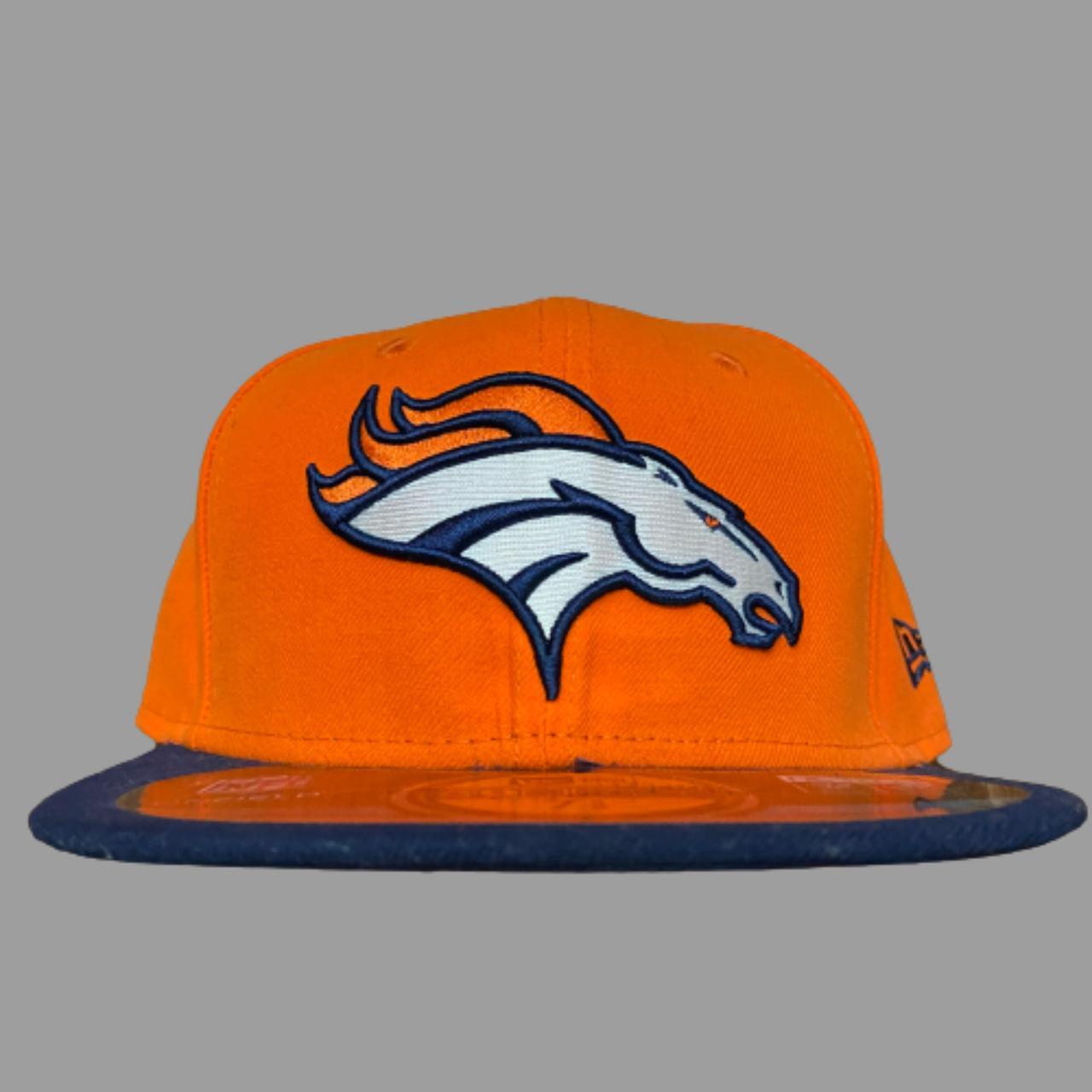 men's white and orange hat Denver Broncos New Era - Depop