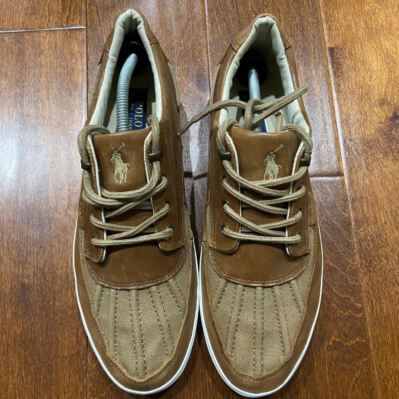 Ralph Lauren Polo Ramiro Brown Leather Canvas Casual. Depop