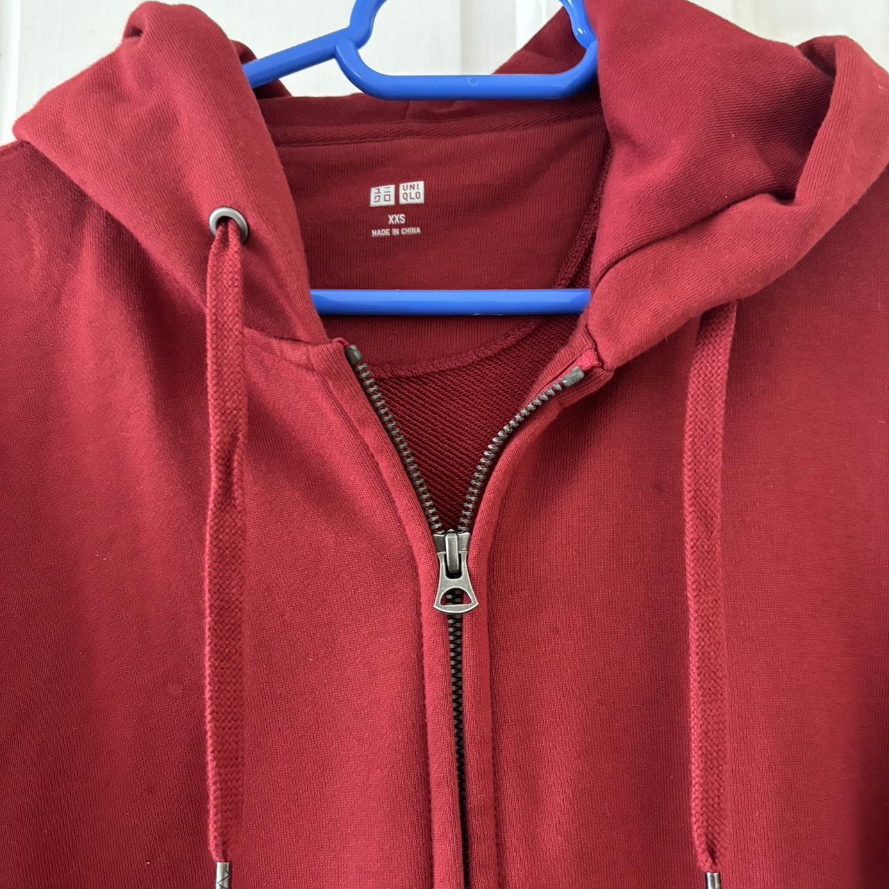 トップス 00s old uniqlo zipup Hoodie red check 00s OLD UNIQLO-Zip Up Hoodie