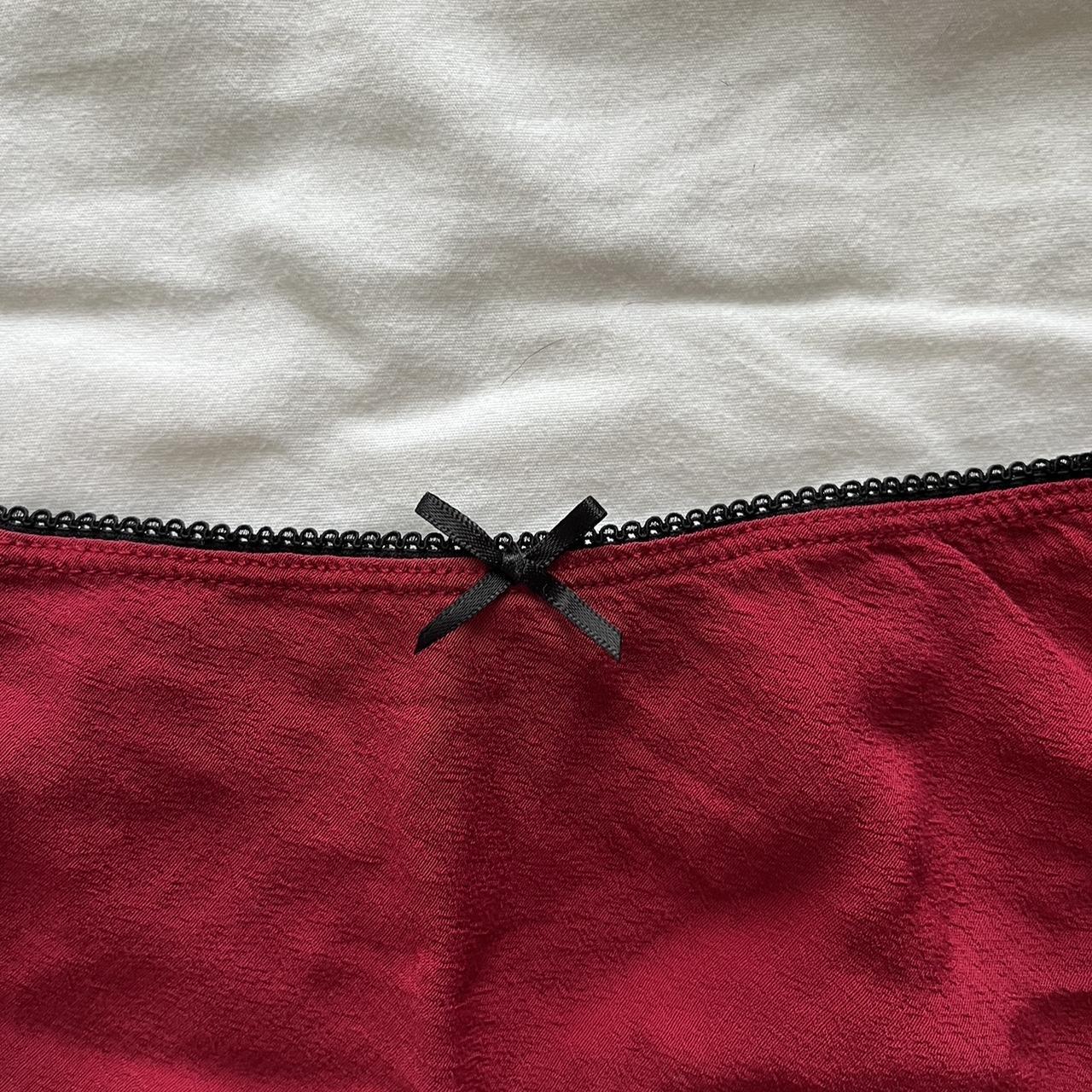 Brandy Melville Women's Red and Black Skirt | Depop