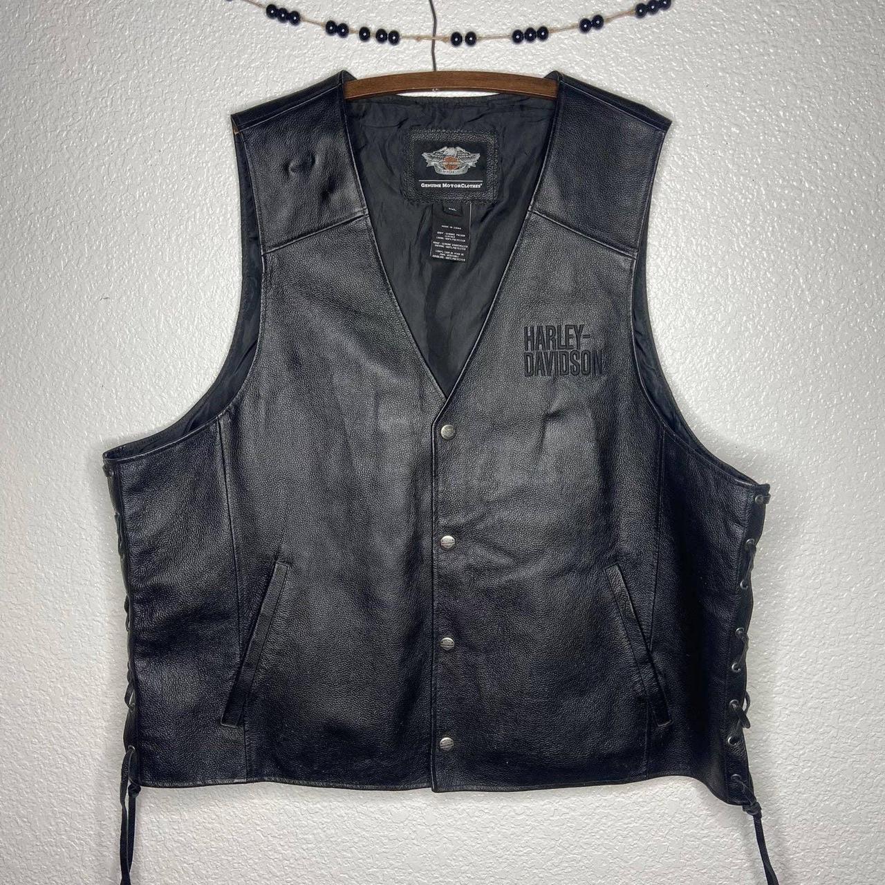 Harley Davidson Pigskin Leather Vest Second hand Depop