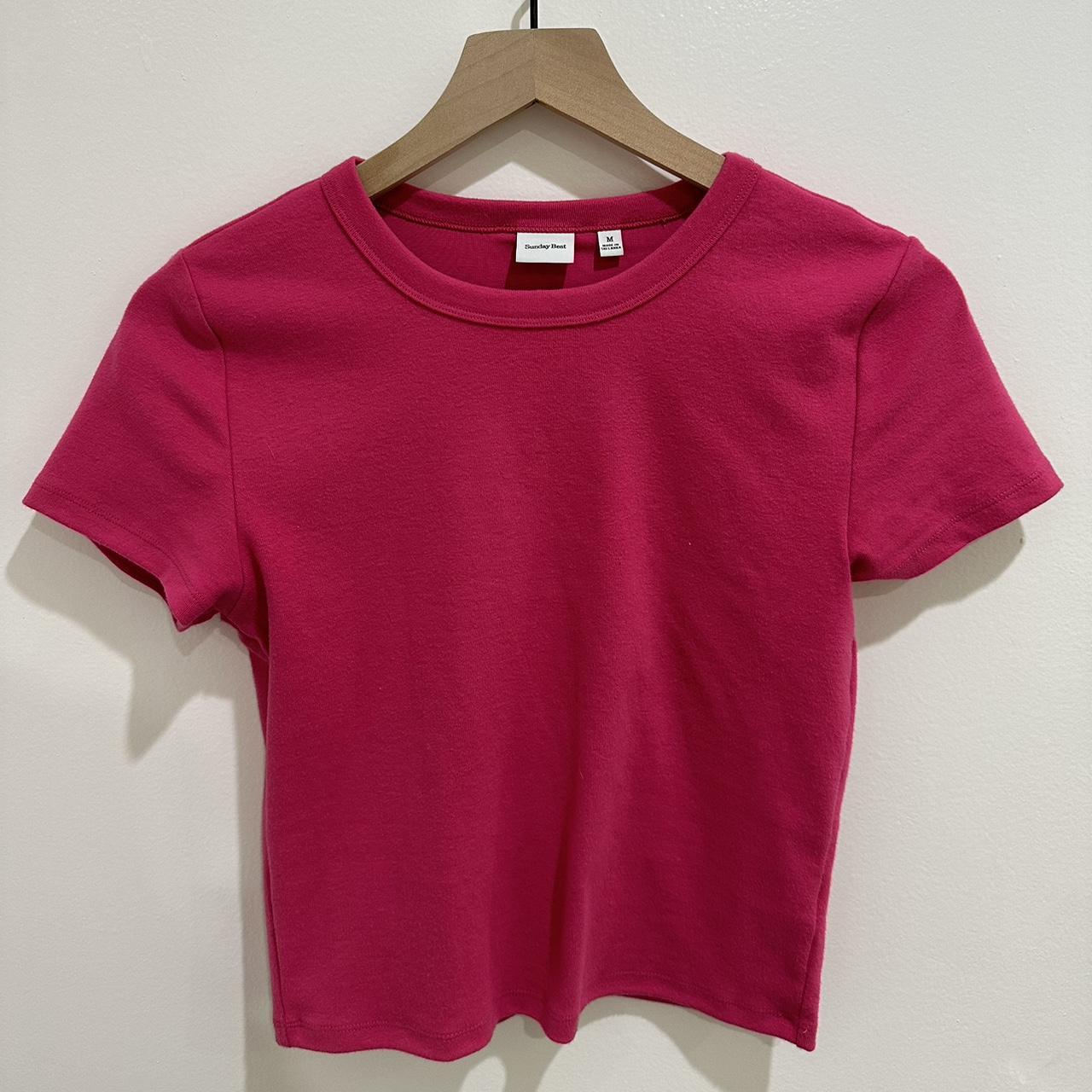 Aritzia Women's Pink T-shirt | Depop