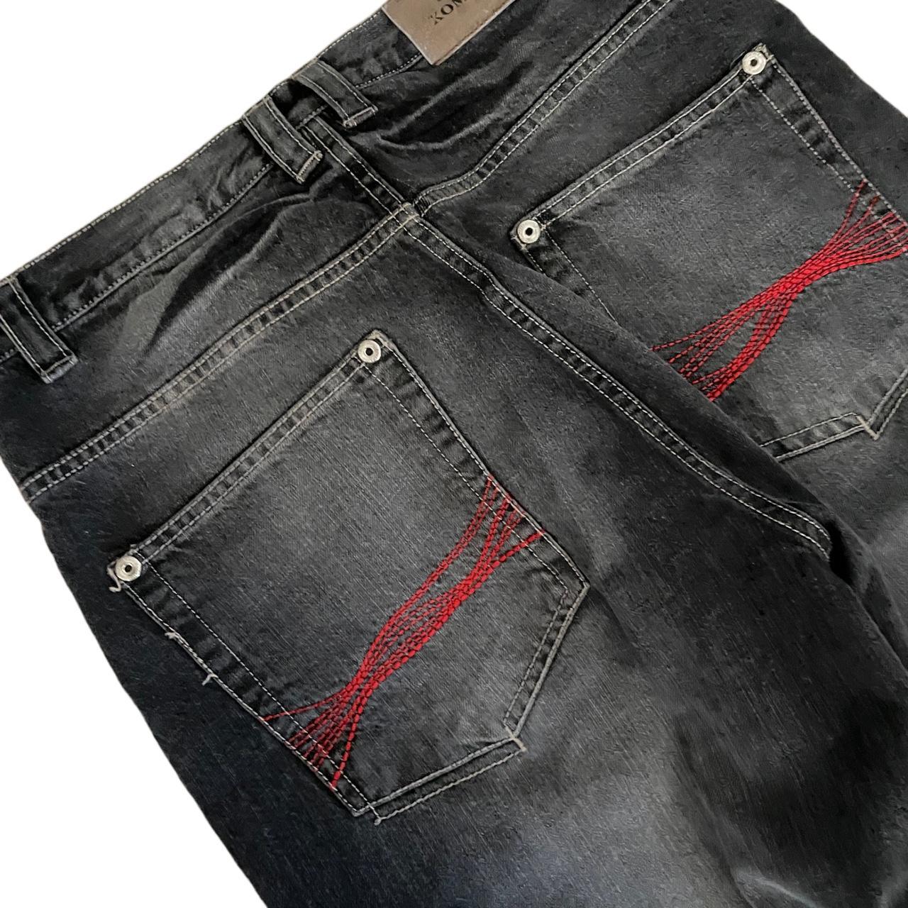 Men's Black and White Jeans Depop