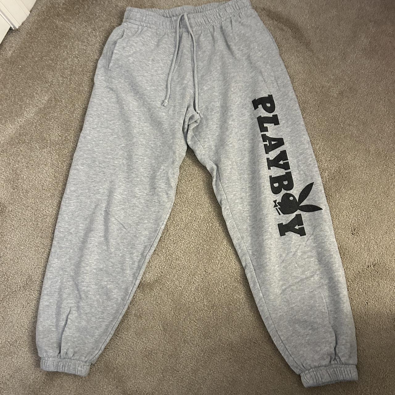 Gray Playboy sweatpants, with pockets and... Depop
