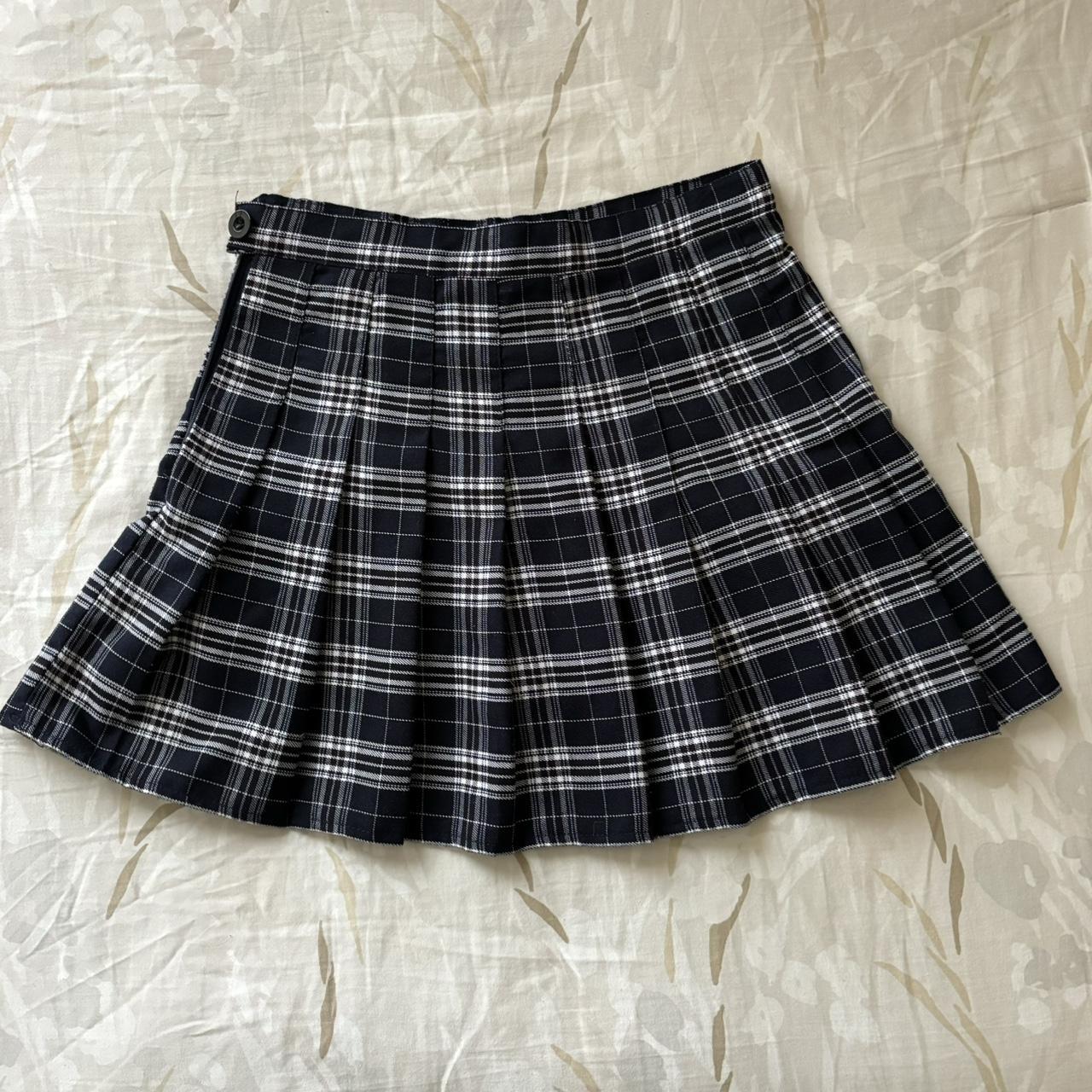 Womens navy plaid clearance skirt