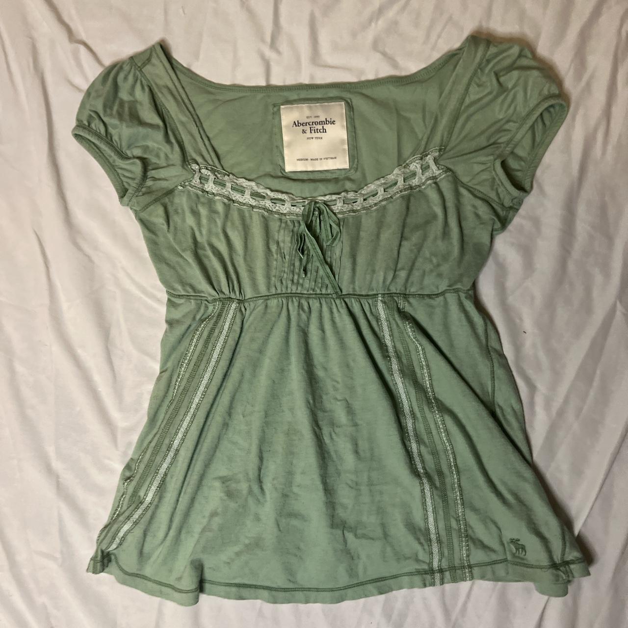 Vintage Abercrombie & Fitch babydoll milkmaid top... - Depop