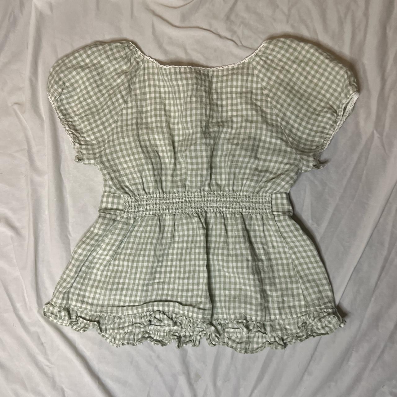 Brandy Melville green gingham Blair top 🤍brought... Depop