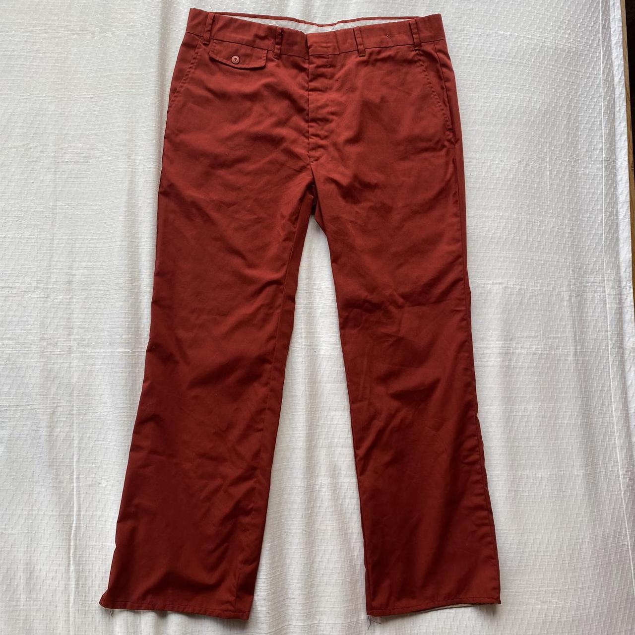 Vintage burnt orange pants. Sunset orange trousers - Depop