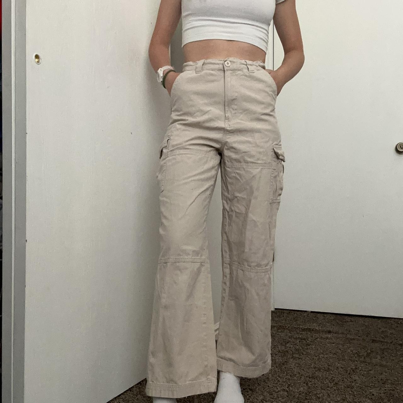 Bugle Boy Women's Cream Trousers Depop