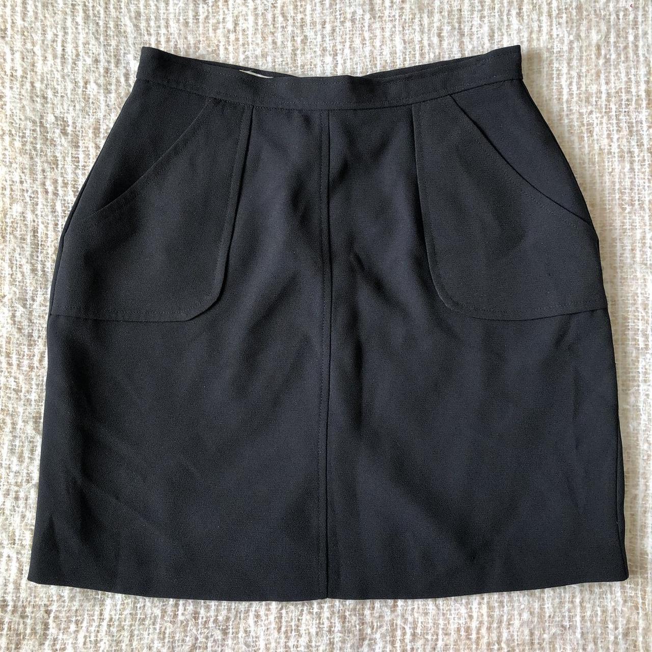 Vintage Equipment Black Lined Crepe Pocket Detail... - Depop