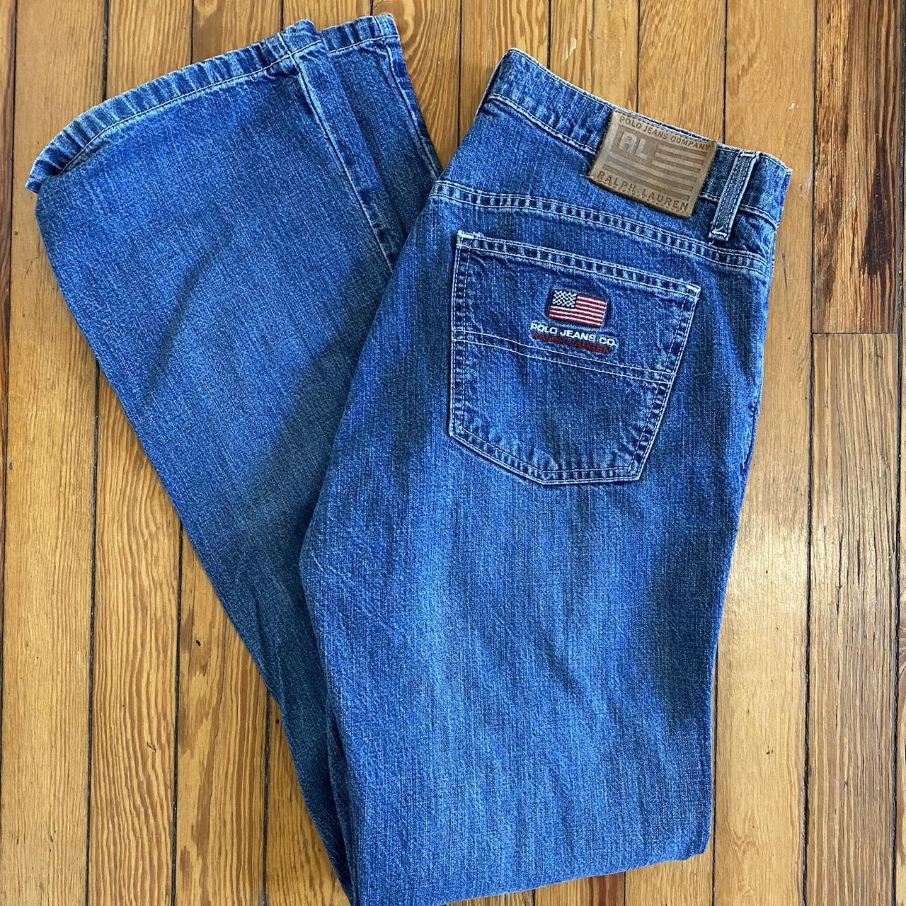 Polo Ralph Lauren Men's Red and Blue Jeans Depop