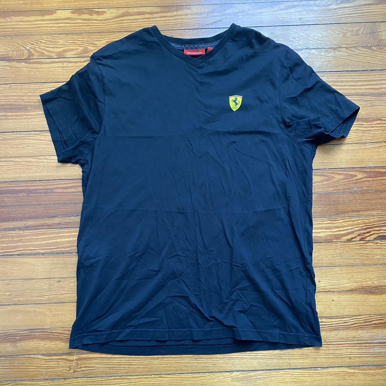 Ferrari Men's Black and Grey T-shirt | Depop