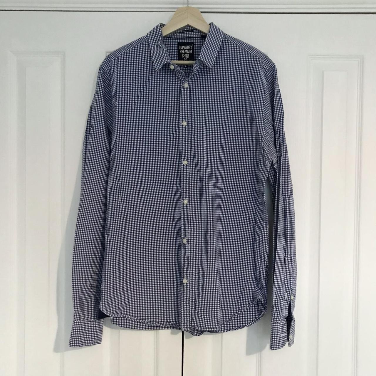 Superdry Men's Blue and White Shirt | Depop