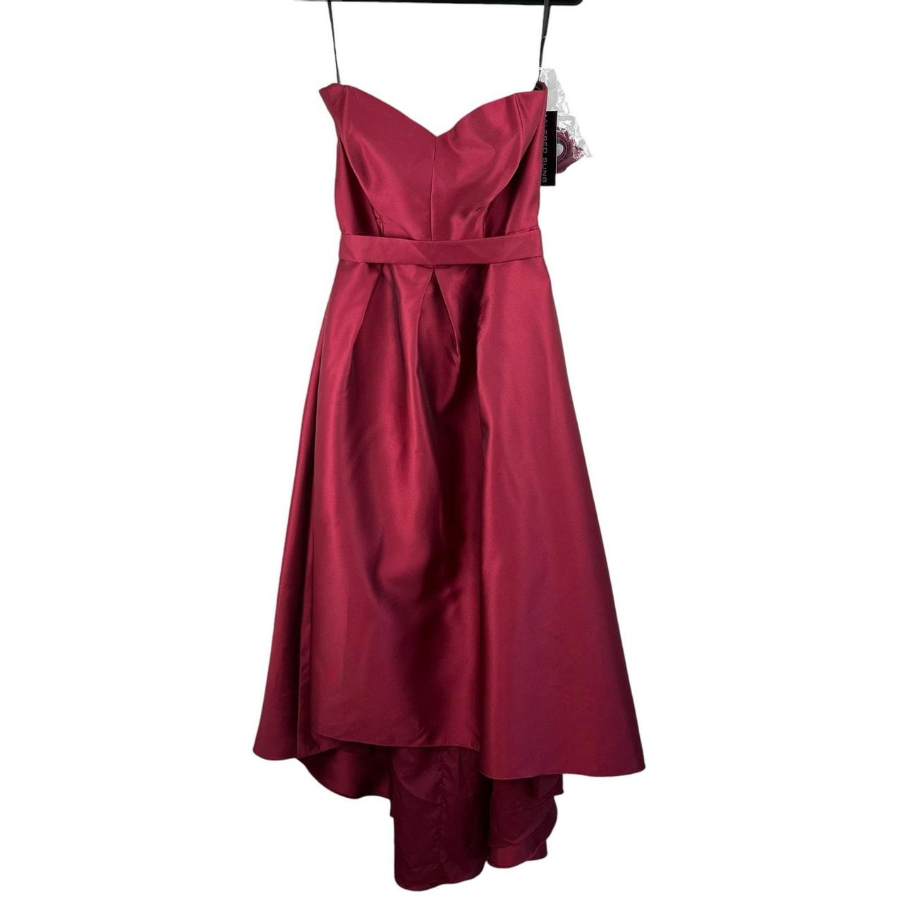 Alfred sung high low satin twill cocktail dress hotsell