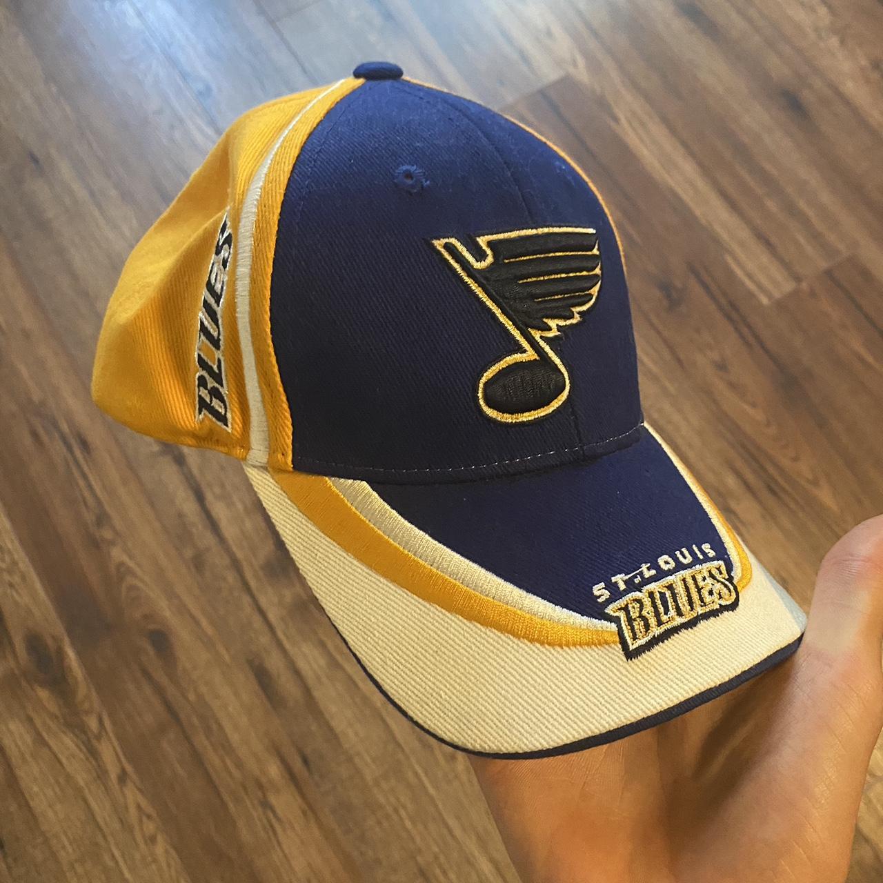 White St Louis Blues Hockey Ball Cap Hat Reebok - Depop