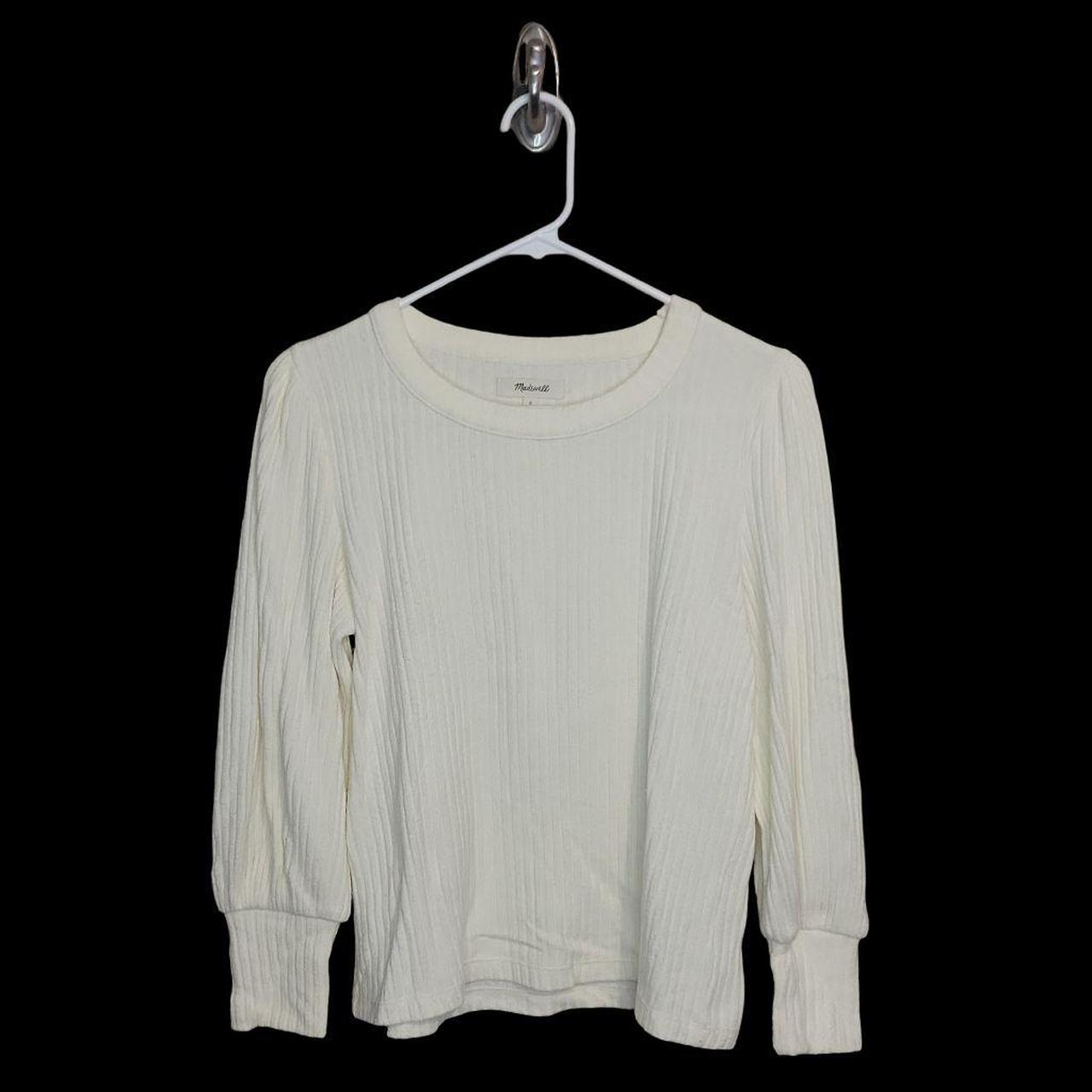 Madewell Women's Cream Jumper Depop