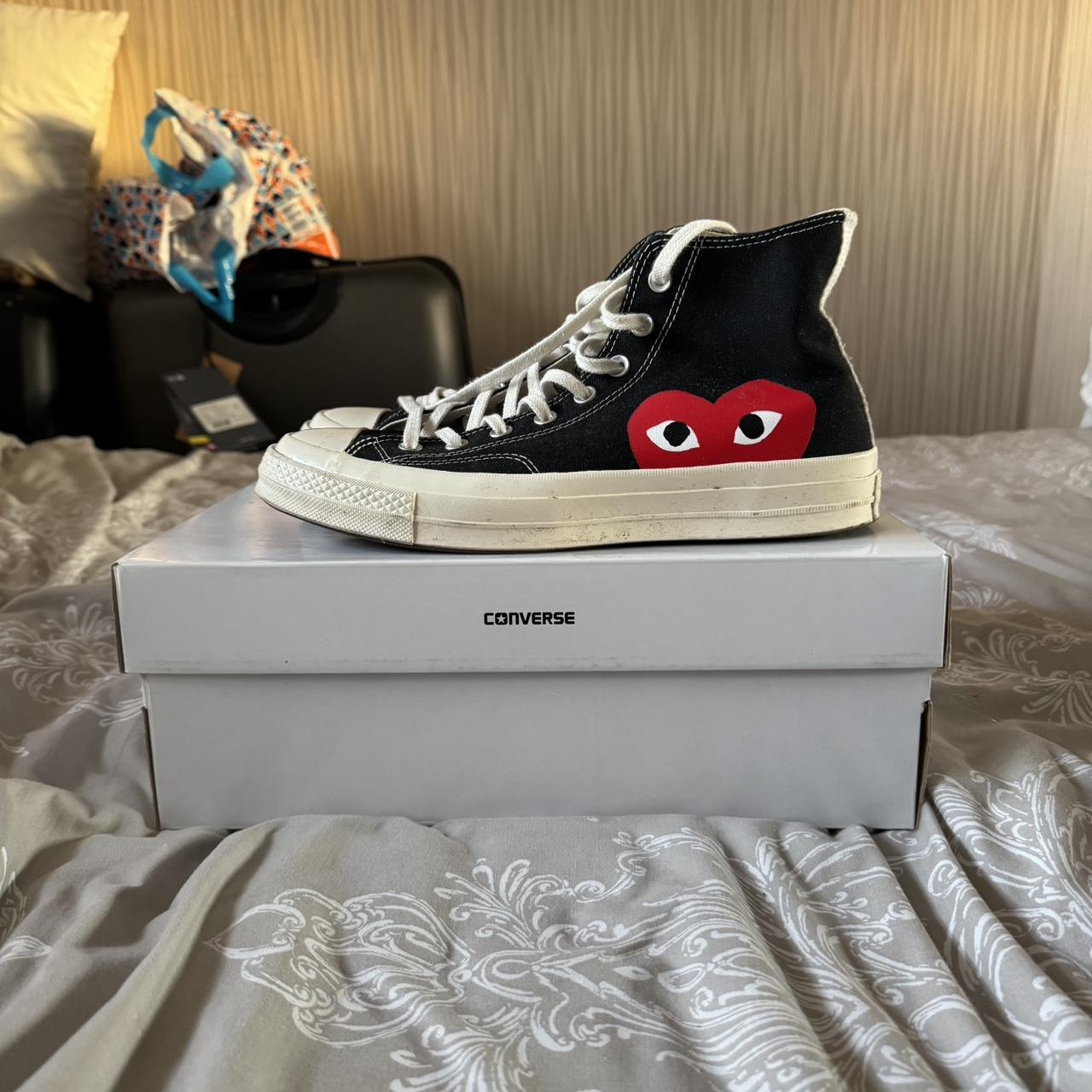 CDG X CONVERSE UK SIZE 9 AUTHENTIC CDG converse,... - Depop
