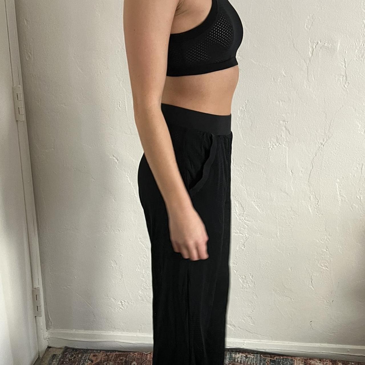 alo #aloyoga mesh top and bottom set flare pants - Depop