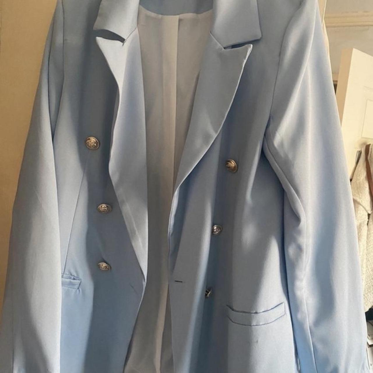 Baby blue military blazer sale