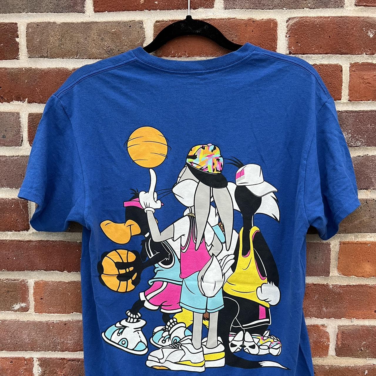 Looney tunes double sided print blue t shirt Size... - Depop