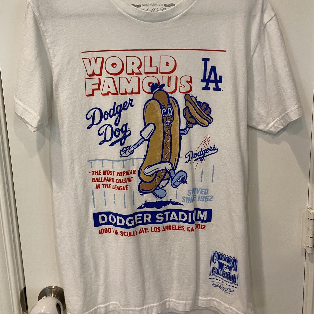 Mitchell and ness dodgers graphic tee -worn once - Depop