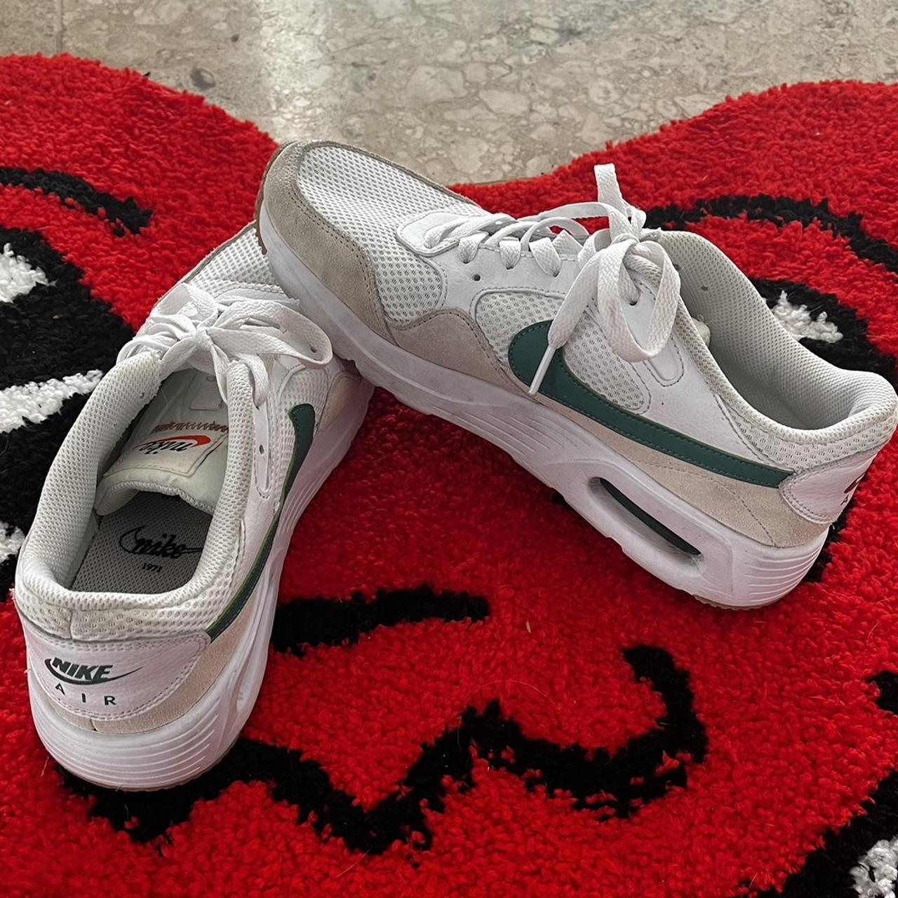 Nike Air Cream and Green Shoes Size US8,... Depop