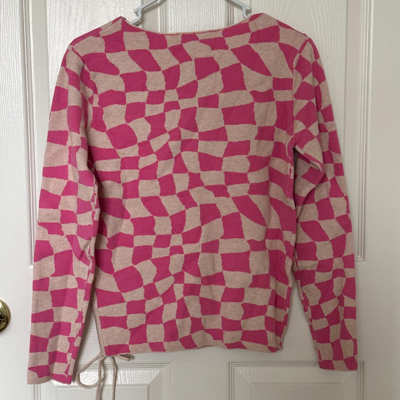 Verge Girl Women's Tan and Pink Jumper Depop