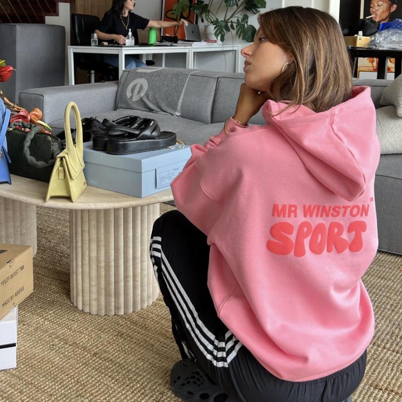 Mr Winston Women's Pink Hoodie Depop
