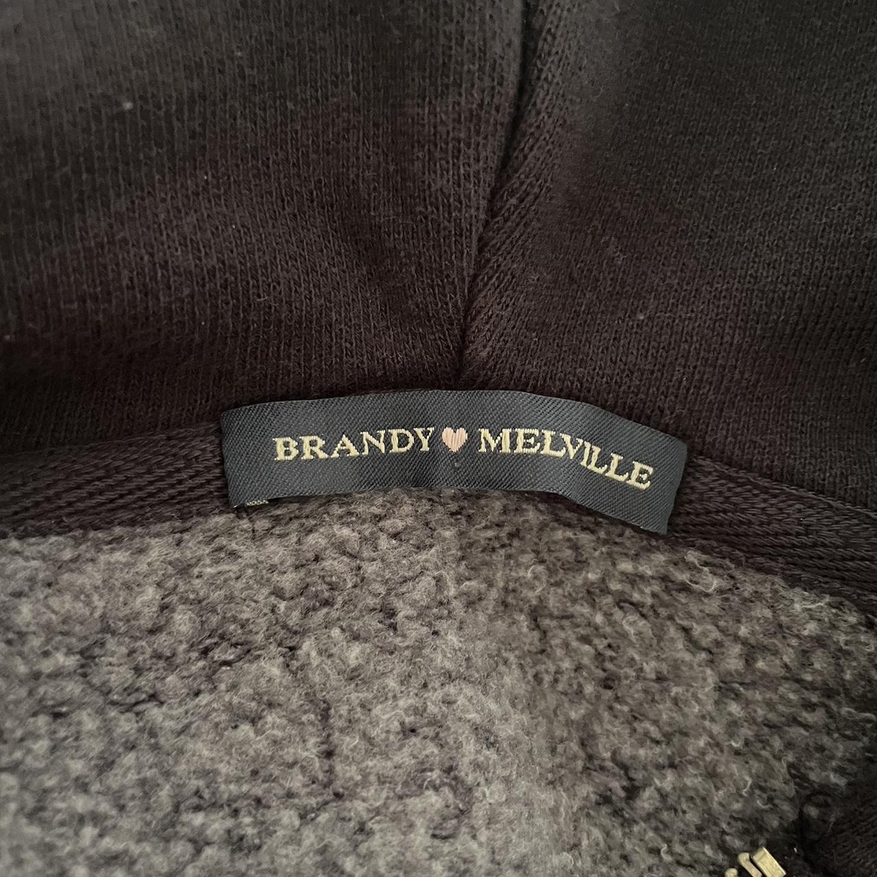 brandy Melville navy zipup hoodie with a drawstring... Depop