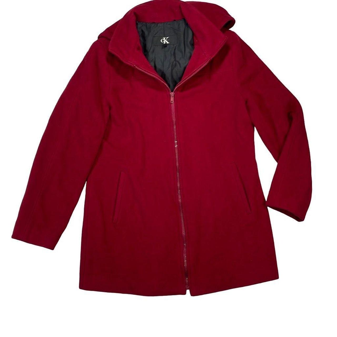 Calvin klein red wool on sale coat