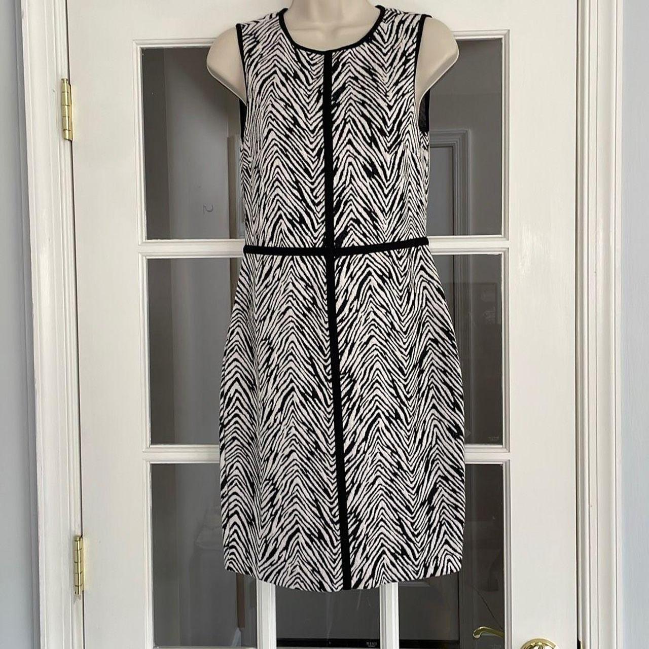 Ann taylor black 2025 and white dress