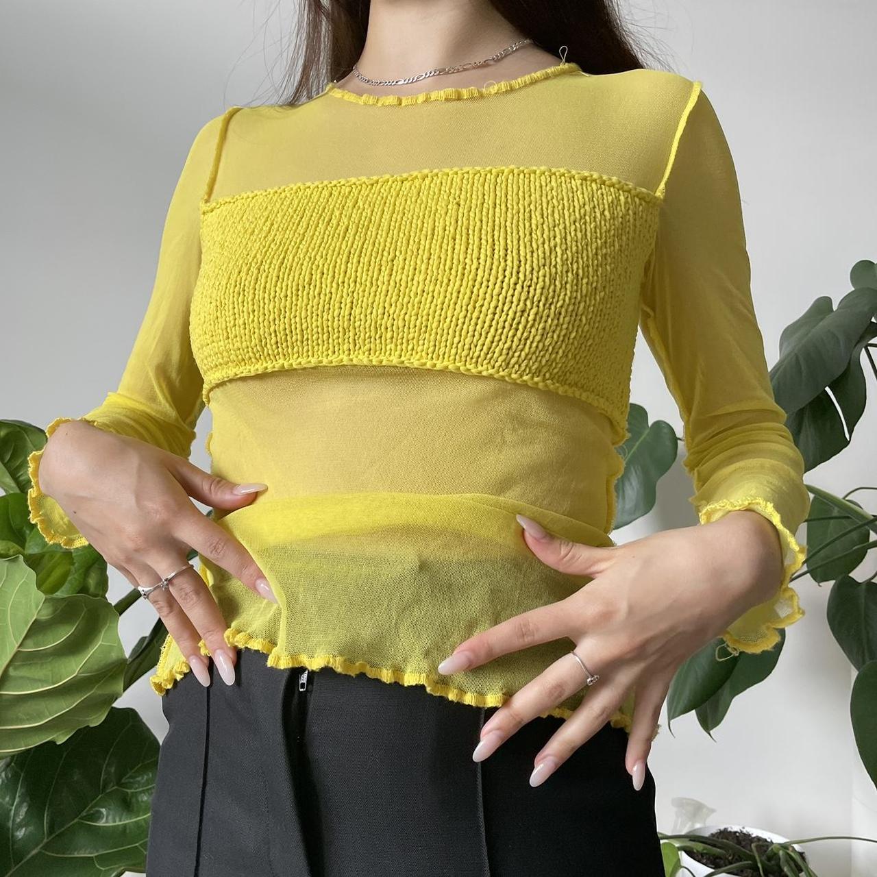 Sheer yellow top online