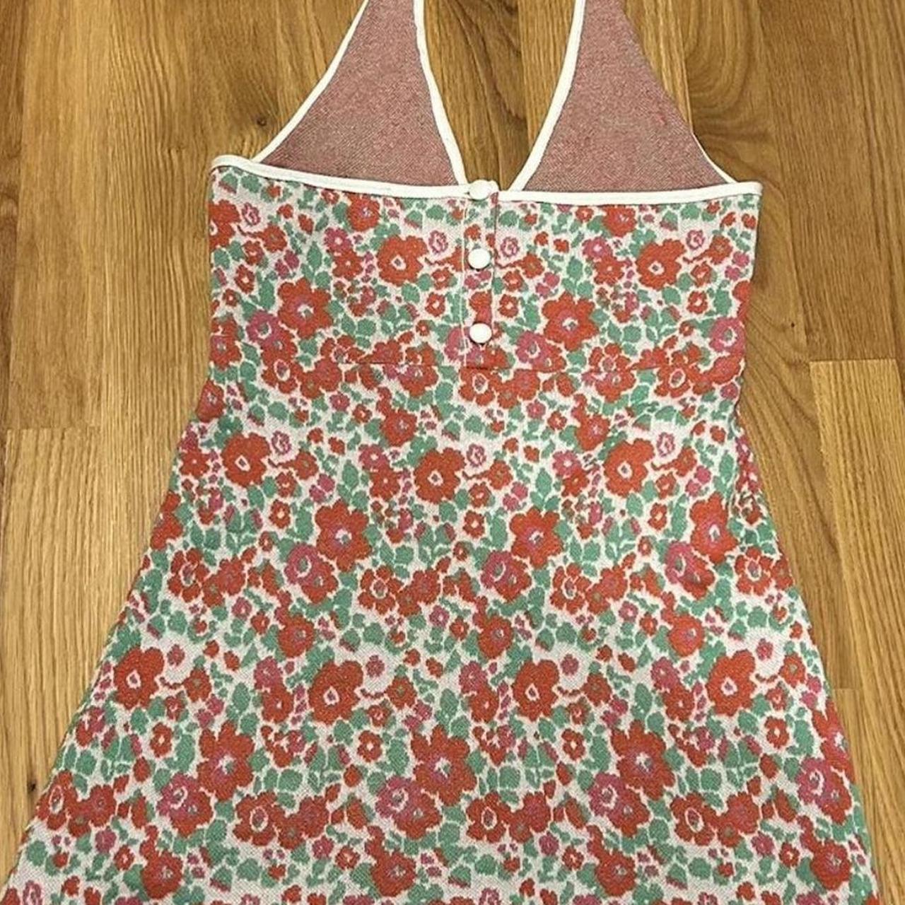 Zara Floral Knit Halter Top Dress! Size... - Depop