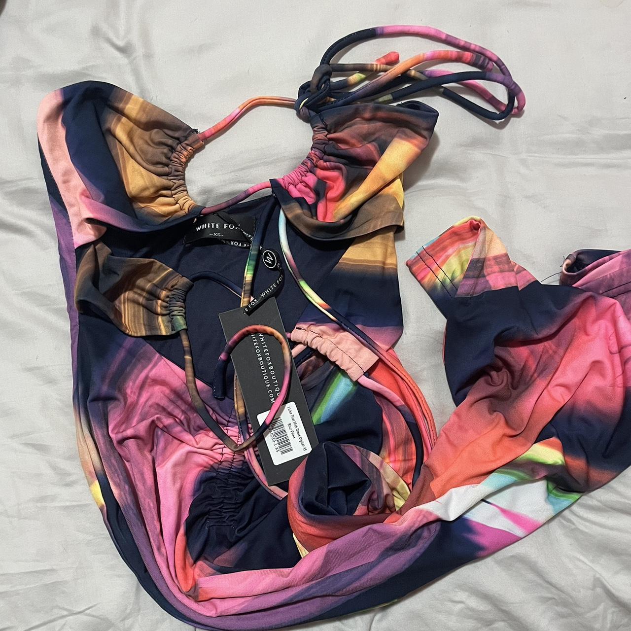 White fox cut out body con midi dress BNWT, never... Depop