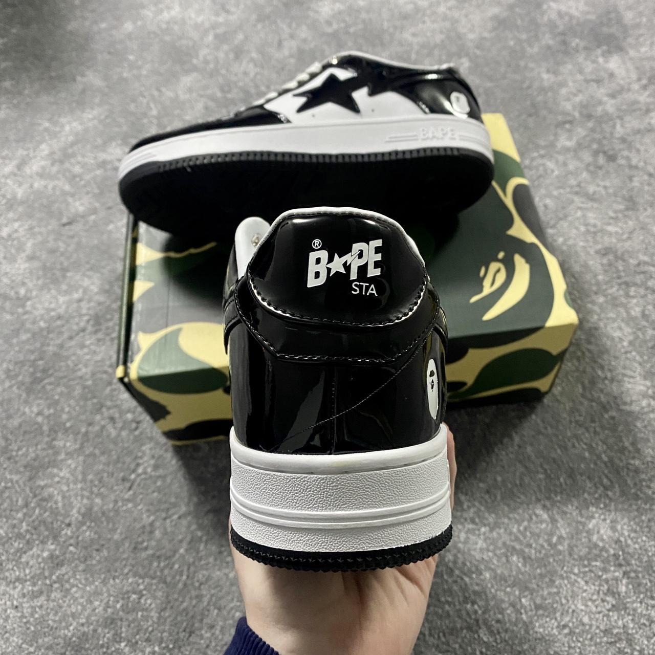 Bapesta Trainers Black and White ⛔️MESSAGE ME BEFORE... - Depop