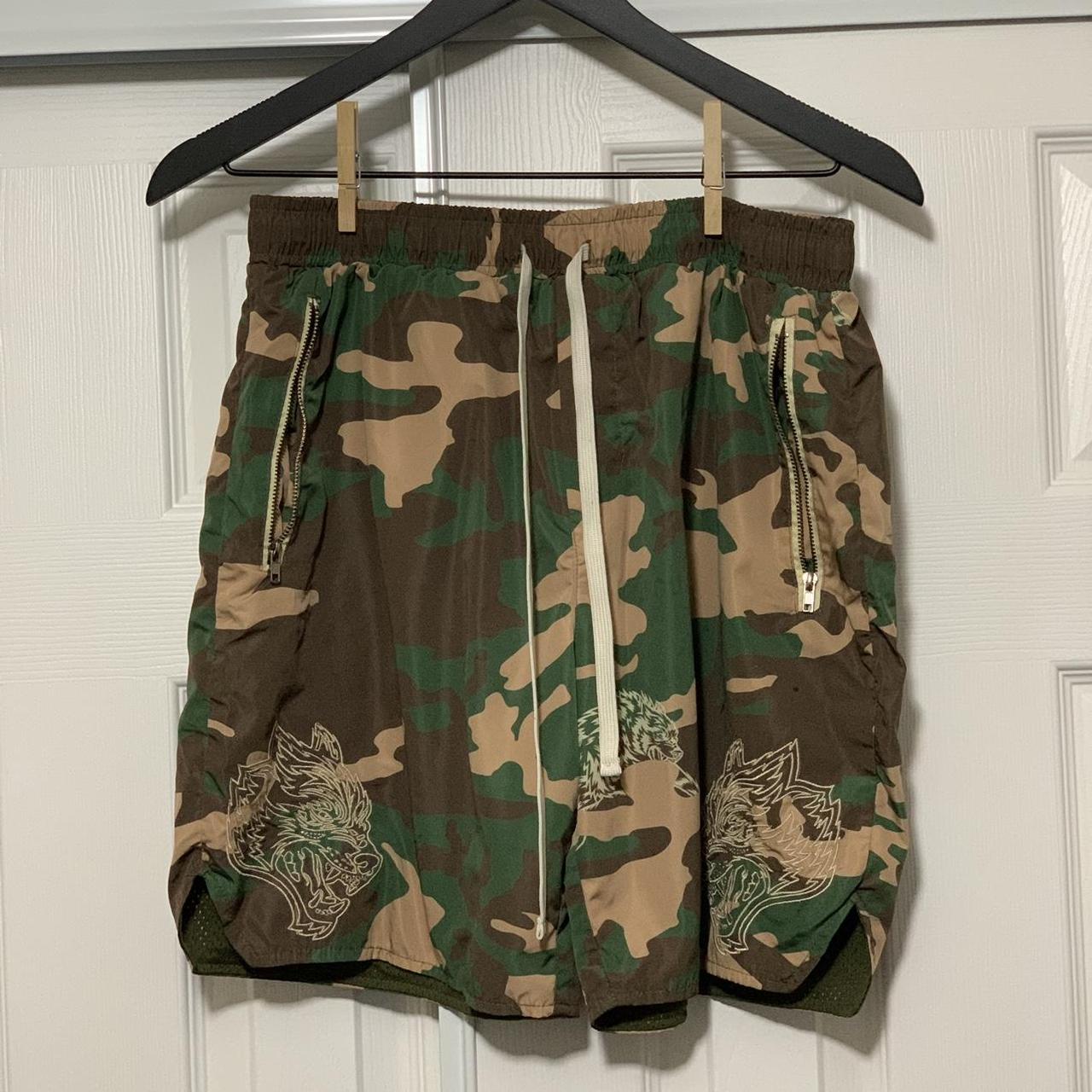 Darc Sport Bushido Code camo nylon shorts with... - Depop