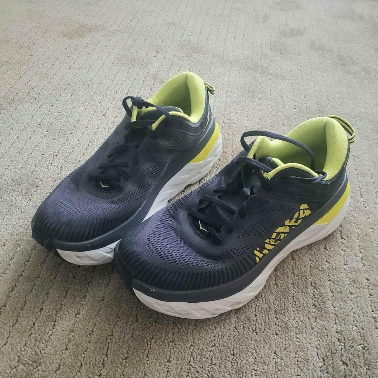 Hoka One One Men's Blue and Green Trainers | Depop