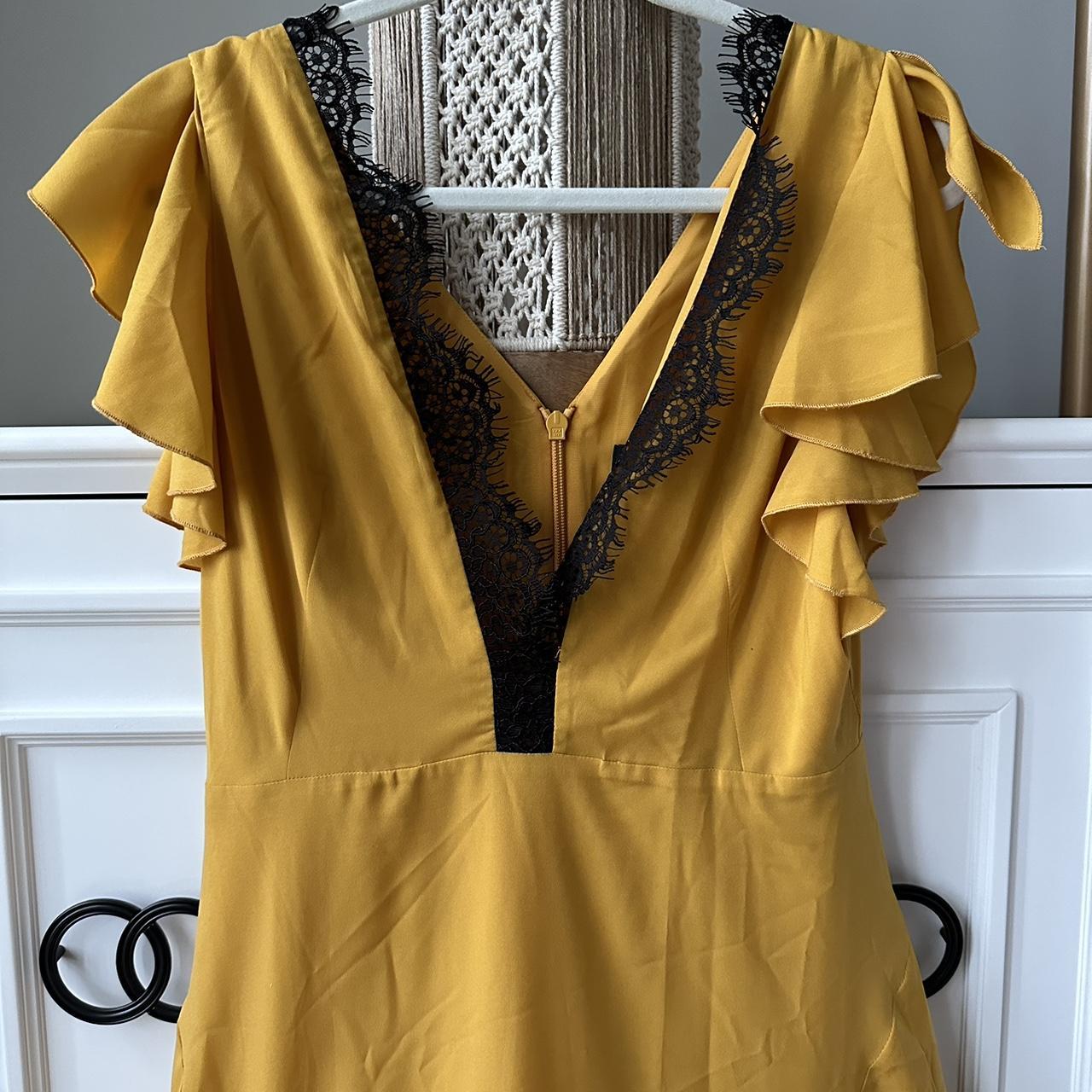 Topshop yellow hot sale lace dress