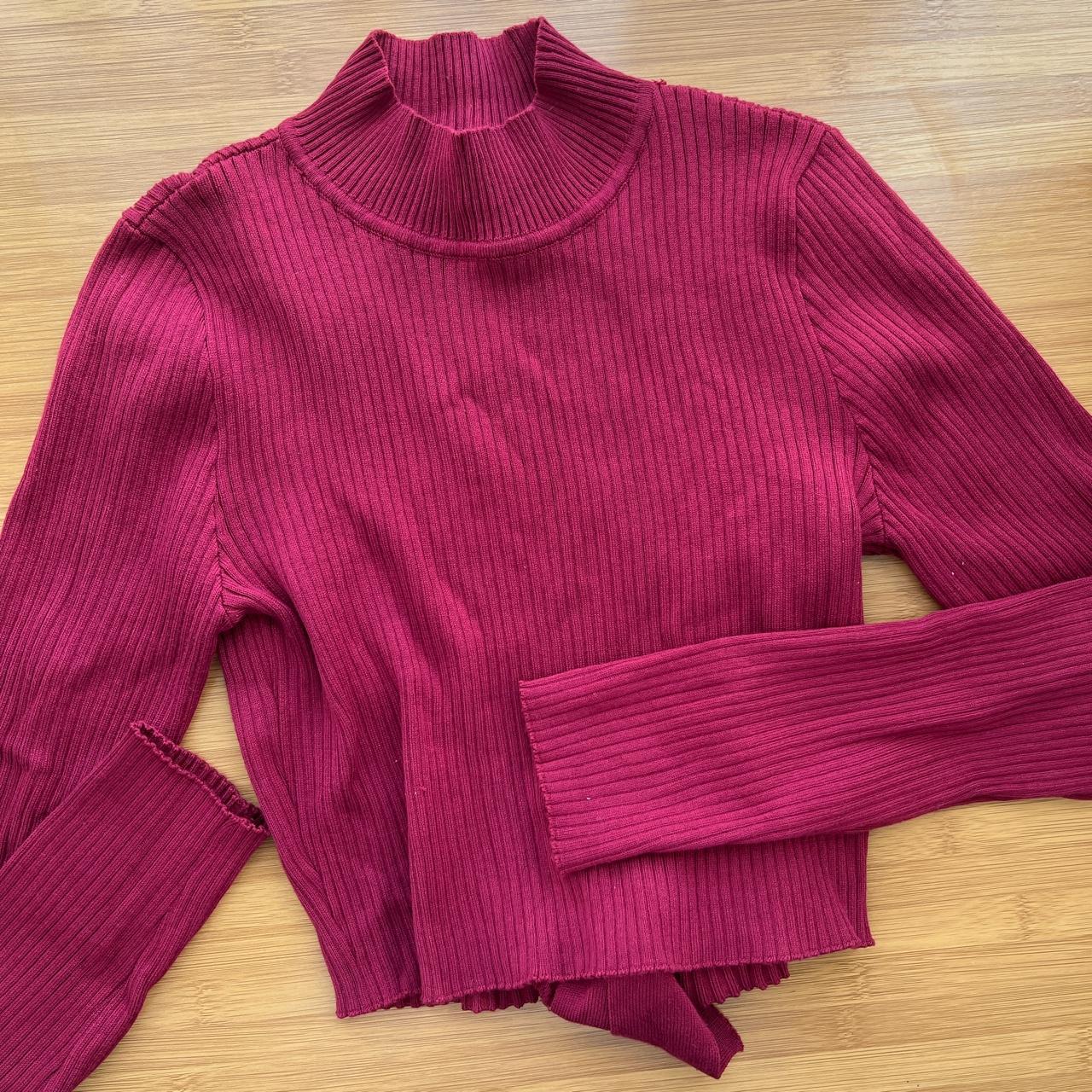 RED HIGH NECK SWEATER WITH OPEN BACK SUUUUPER CUTE... - Depop