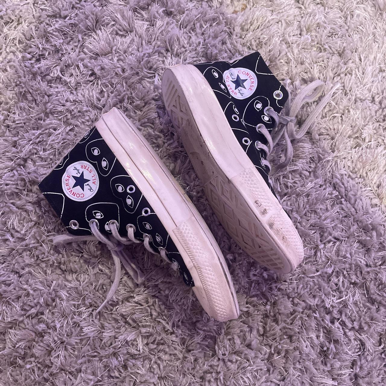 comme des garcons converse heart print super cute... - Depop