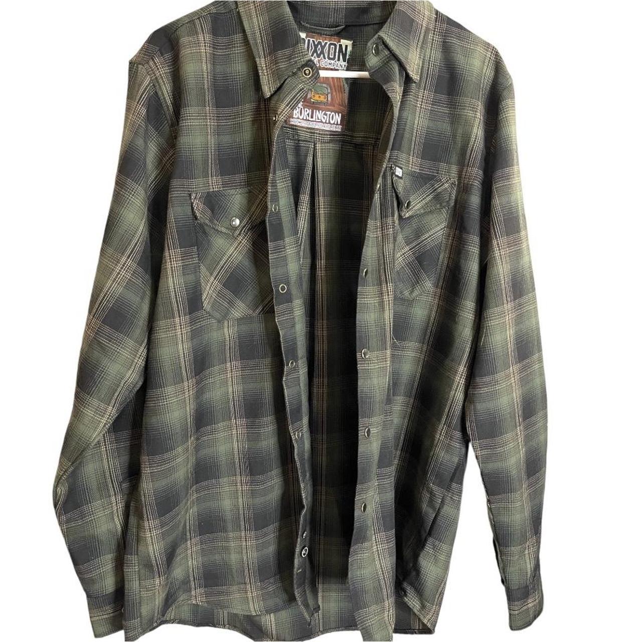 DIXXON Flannel The Burlington Green Plaid Long... - Depop