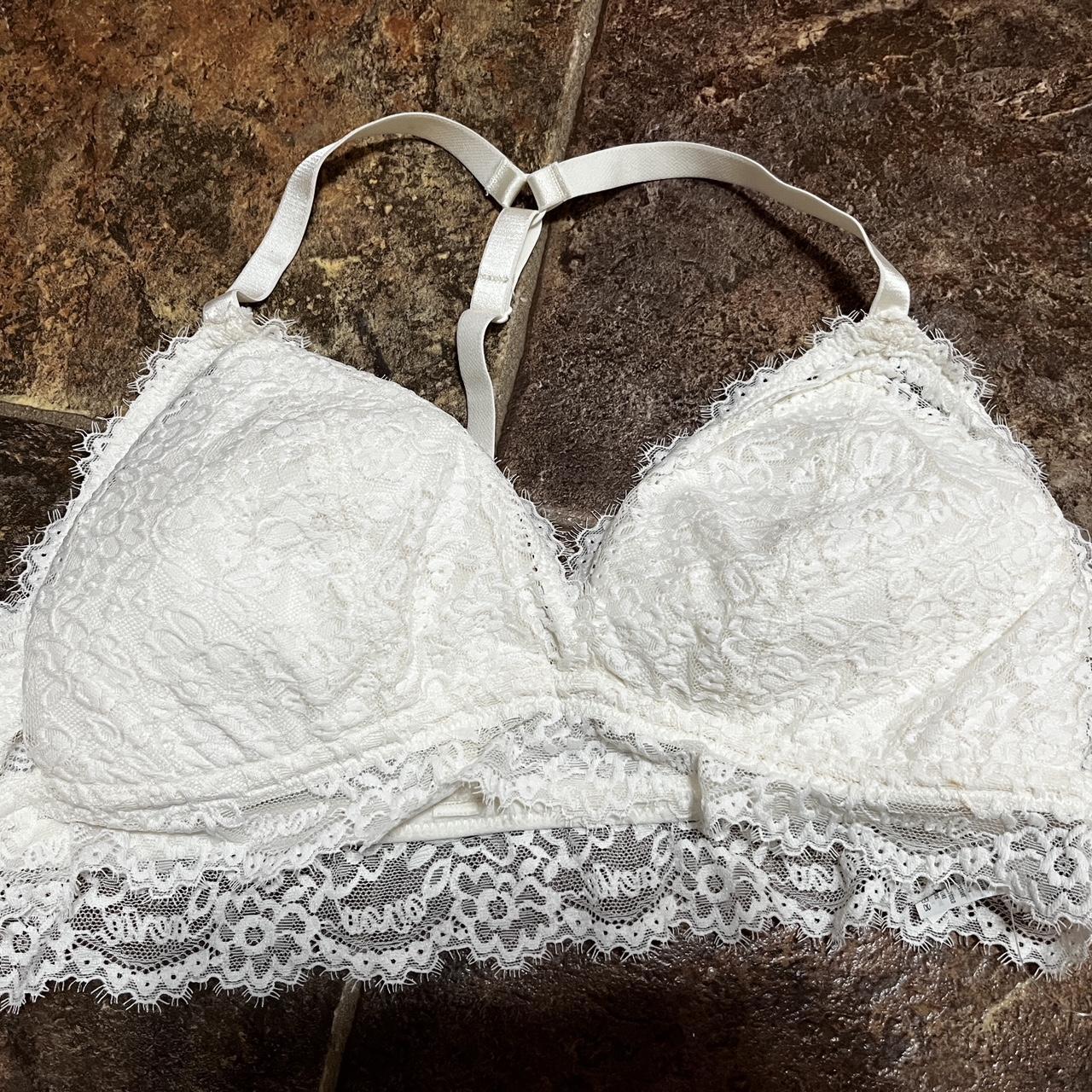 Aerie NWT white lace padded bralette XL - Depop