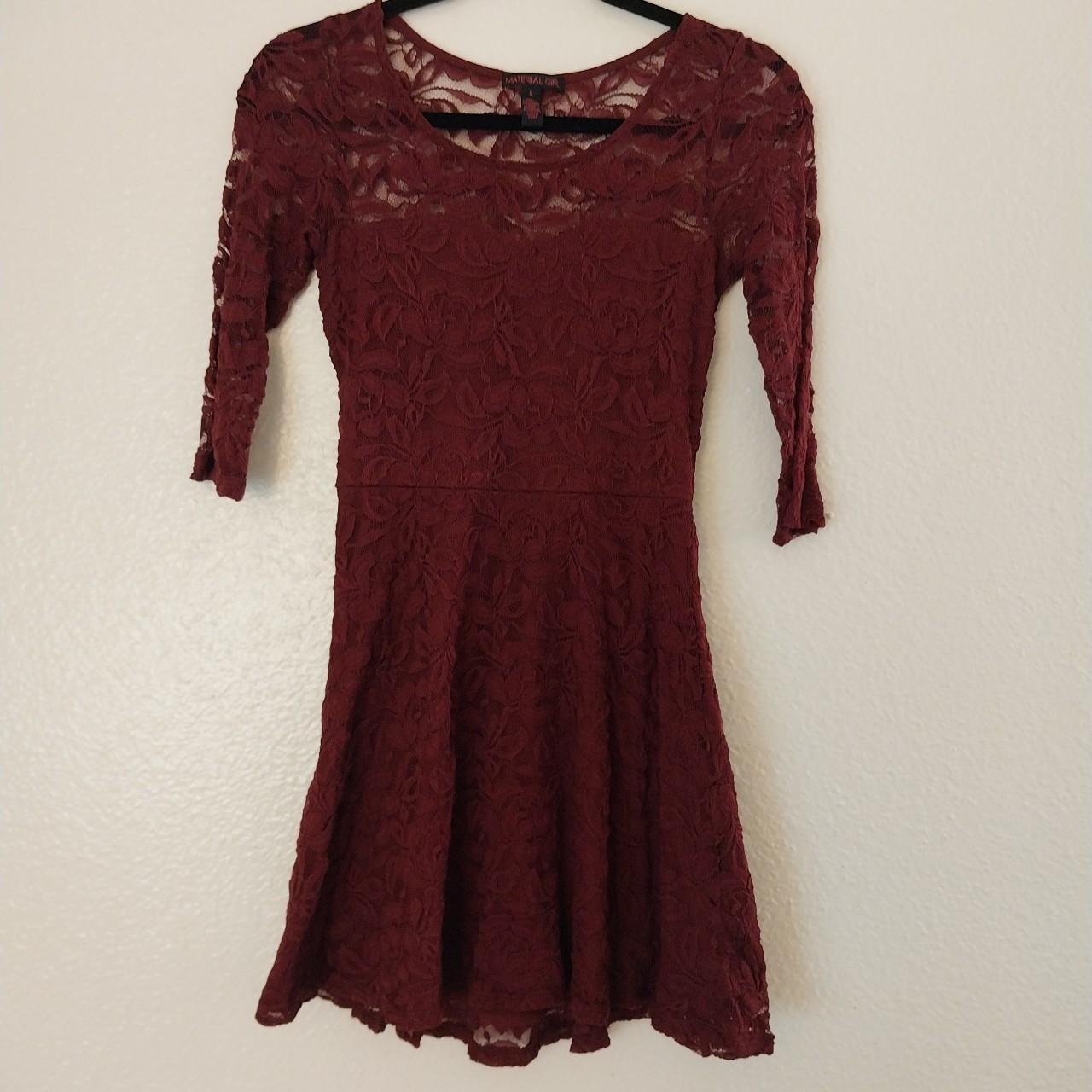 Maroon skater dress Super elegant dress with... - Depop