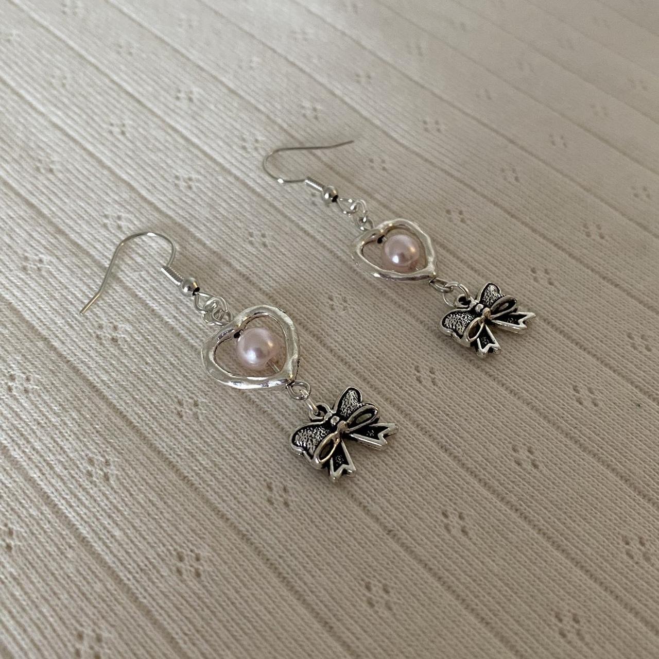 aphrodite’s bow coquette earrings ˚ ༘♡ ⋆｡˚ ☄︎. *.... - Depop