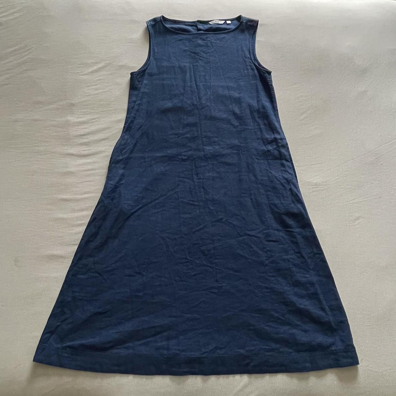 UNIQLO Women's Navy and Blue Dress | Depop