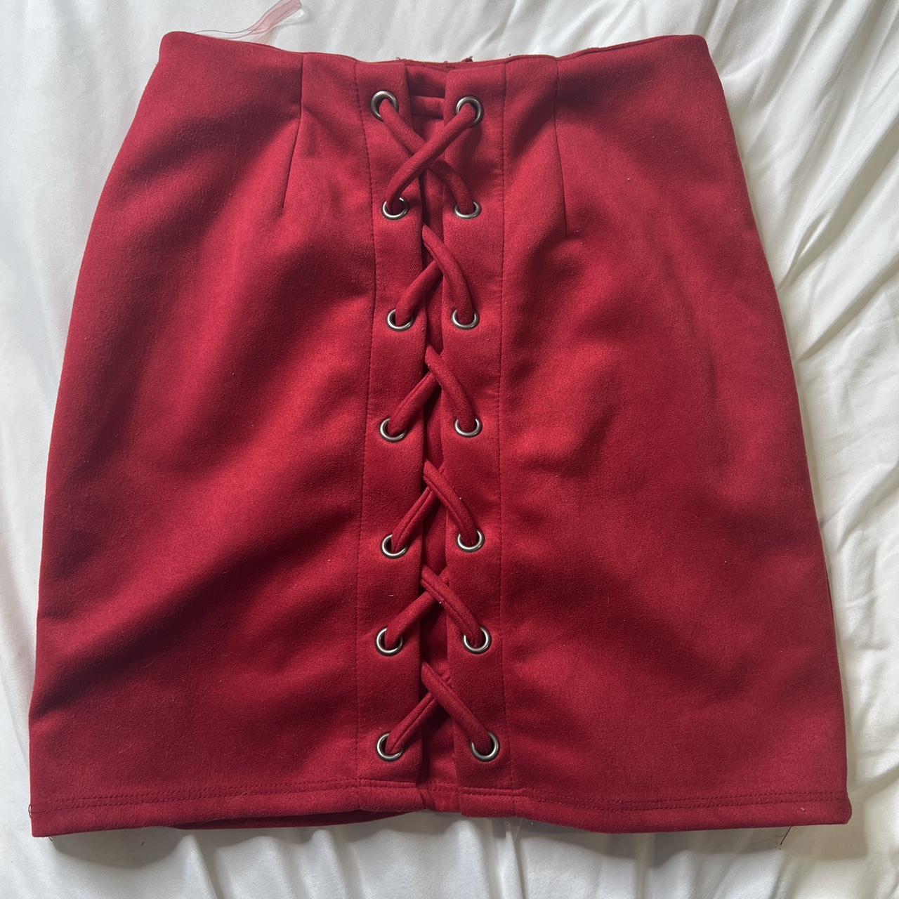 Red Velvet Skirt 🌱 Size S/M 🌱 Super Soft 🌱 Still... - Depop
