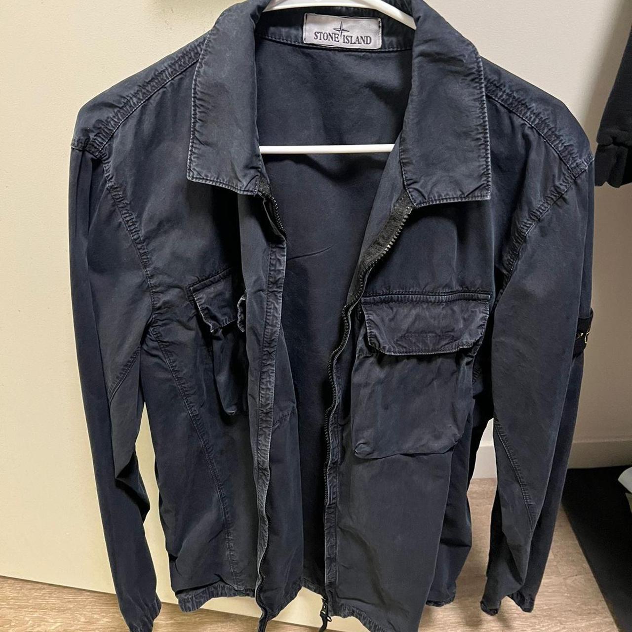 Stone island black denim on sale jacket