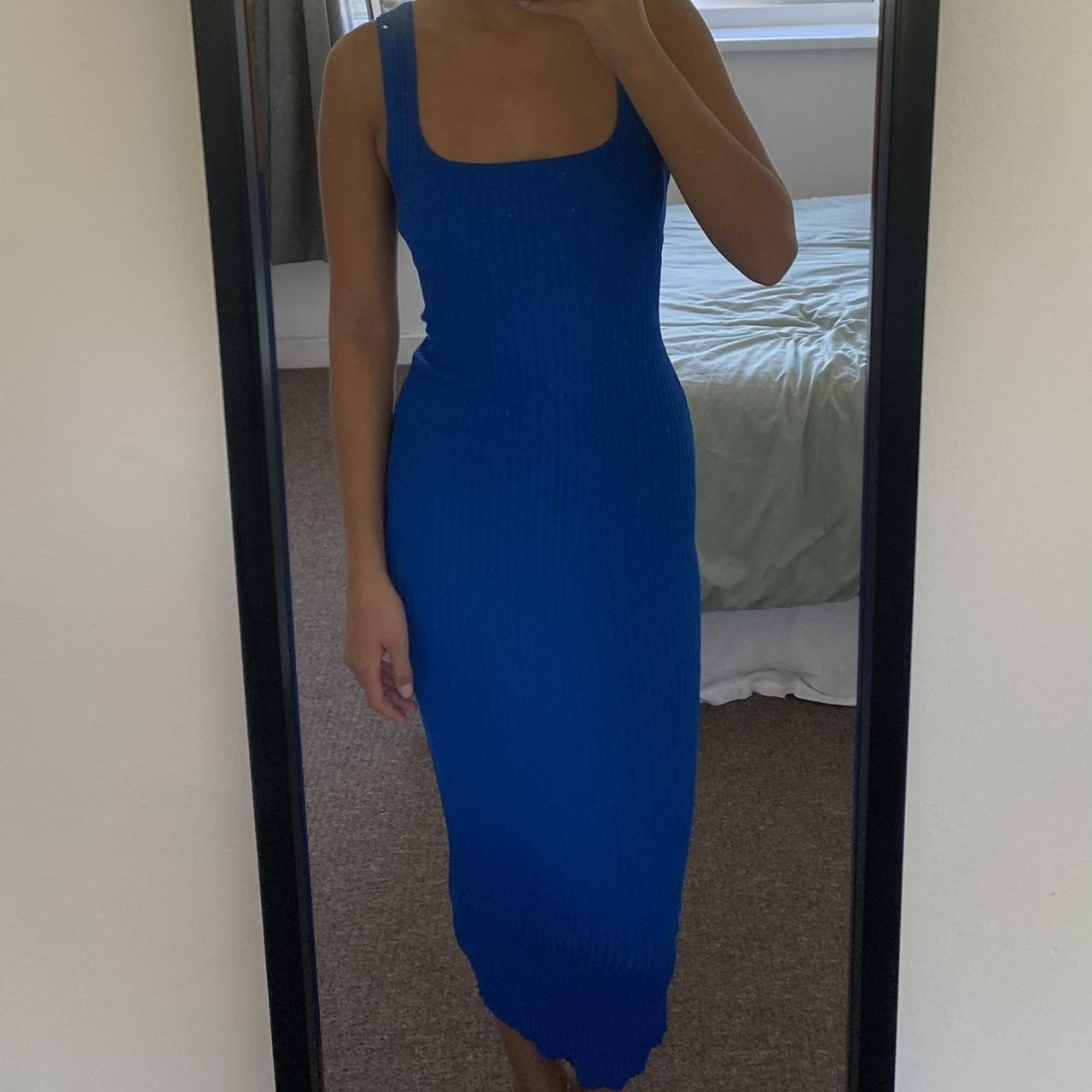 Glassons blue knit midi dress in size xs. I love... Depop
