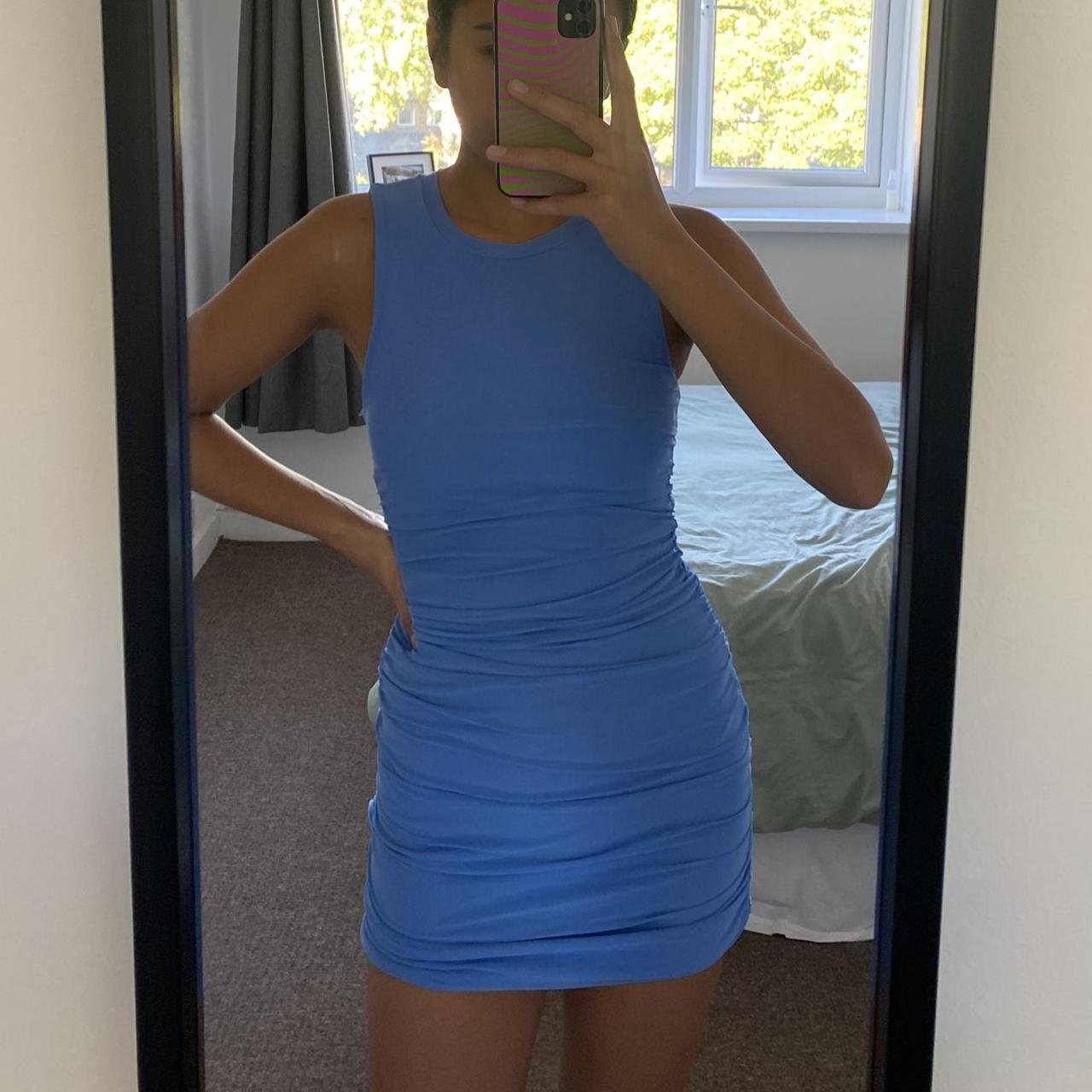 Glassons blue mesh mini dress in size xs. Perfect... Depop